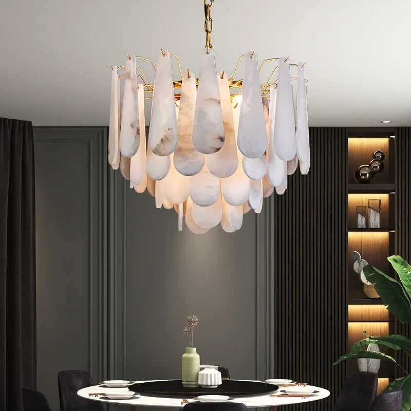 New Spanish Cloud Luxury Stone Pendant Lamp – High-End Chandelier for Living Room