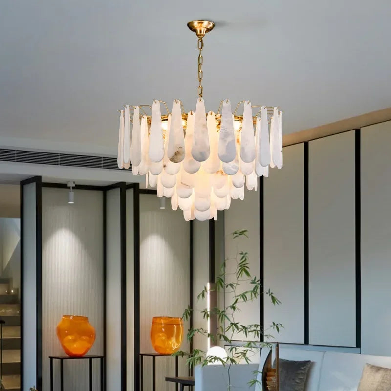 New Spanish Cloud Luxury Stone Pendant Lamp – High-End Chandelier for Living Room