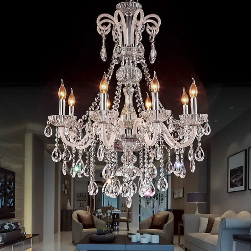 Luxury LED Crystal Chandelier – Modern Living Room Ceiling Light