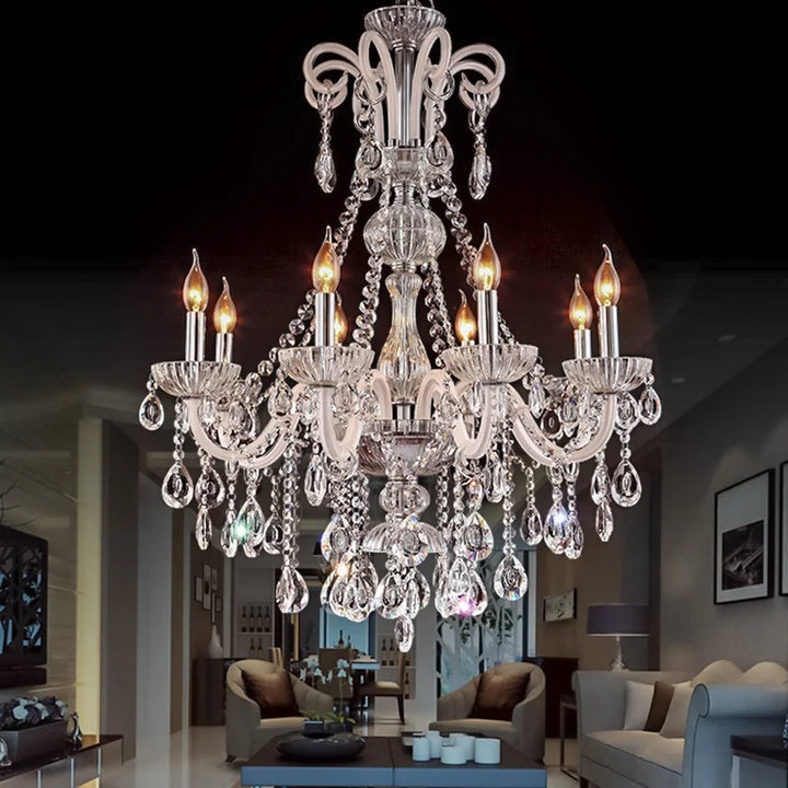 Luxury LED Crystal Chandelier – Modern Living Room Ceiling Light
