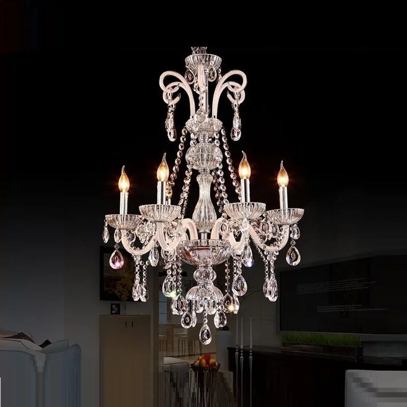 Luxury LED Crystal Chandelier – Modern Living Room Ceiling Light
