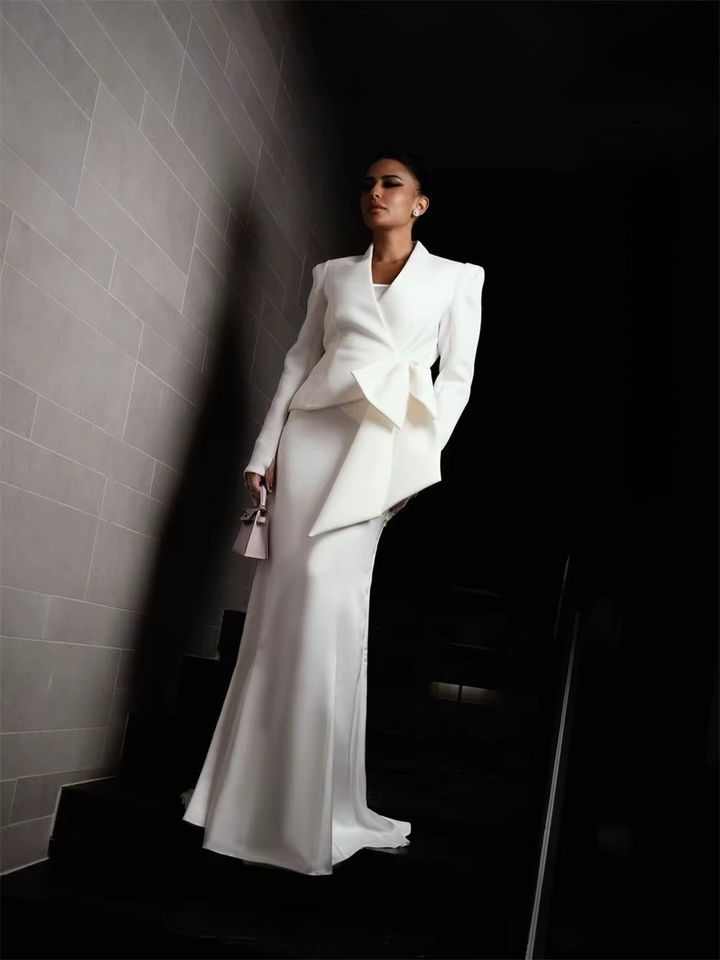 New V-Neck Evening Dresse Wedding Party Women Gown