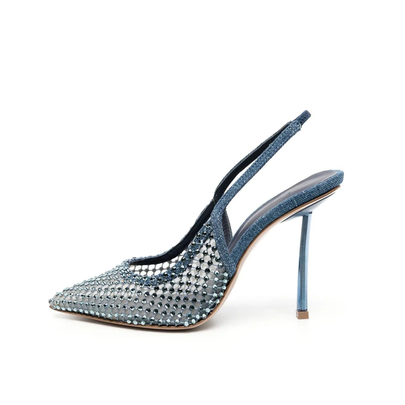 Women’s Water Diamond Mesh Pointed Italian High Heel Sandals