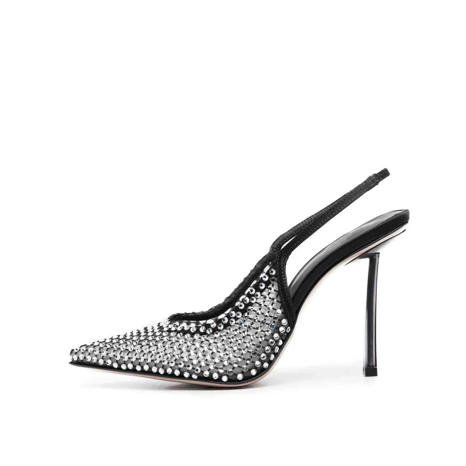 Women’s Water Diamond Mesh Pointed Italian High Heel Sandals