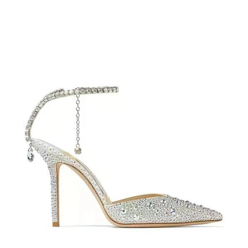 Women’s Luxury Crystal Chain High Heel Sandals