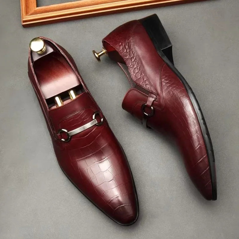 Men’s Genuine Leather Buckle Loafers Shoes