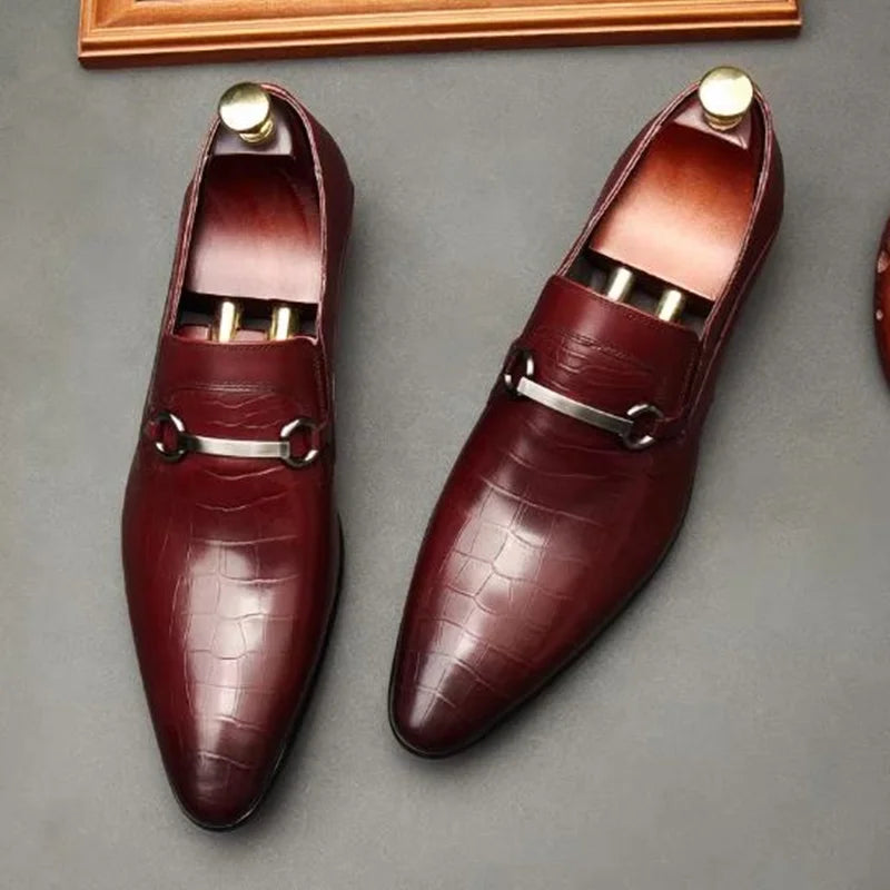 Men’s Genuine Leather Buckle Loafers Shoes
