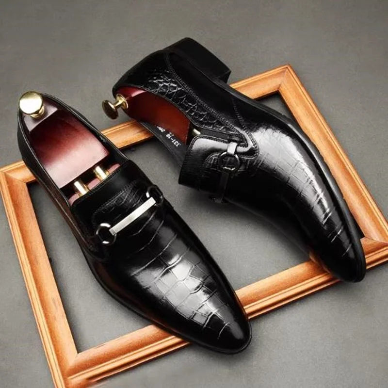Men’s Genuine Leather Buckle Loafers Shoes