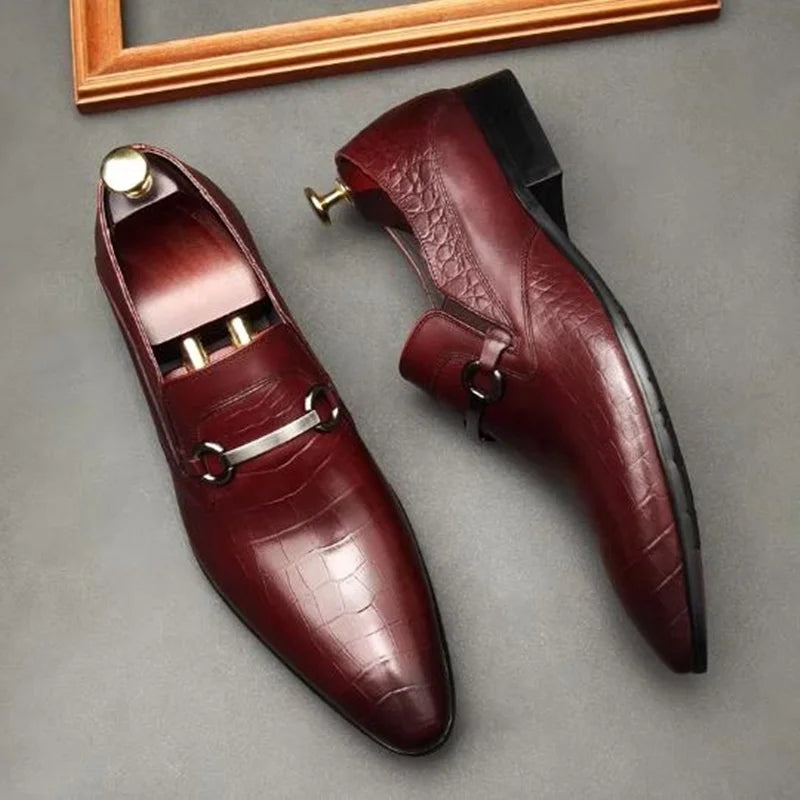 Men’s Genuine Leather Buckle Loafers Shoes