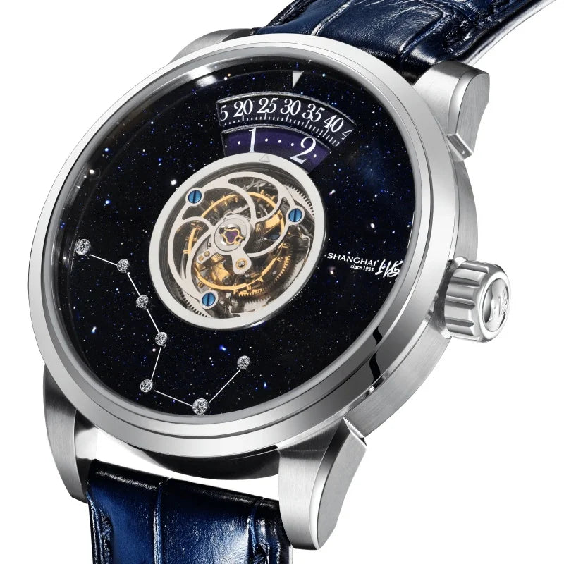 New Classic Star Tourbillon Watch – Luxury Men's Watchl-Wind Mechanical Timepiece