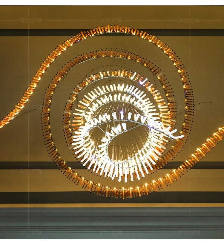 New Italian Luxury Crystal Chandelier – High Ceiling Pendant Light