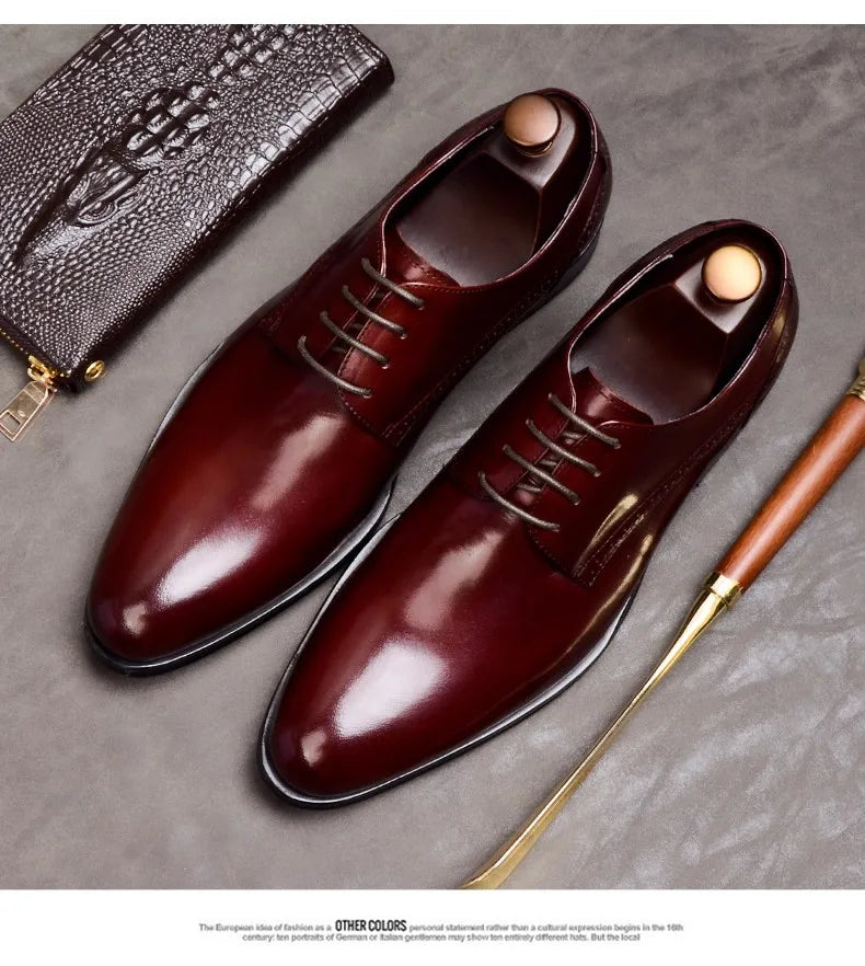 Men’s Genuine Leather Business Formal Wedding Footwear