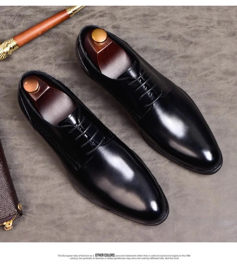 Men’s Genuine Leather Business Formal Wedding Footwear