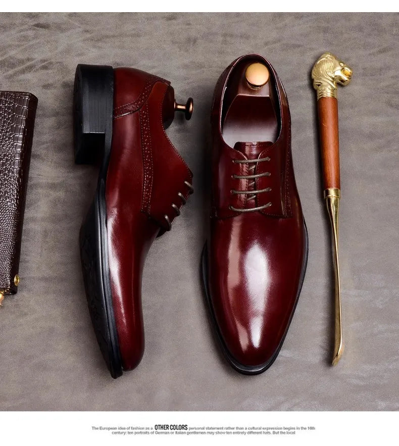 Men’s Genuine Leather Business Formal Wedding Footwear