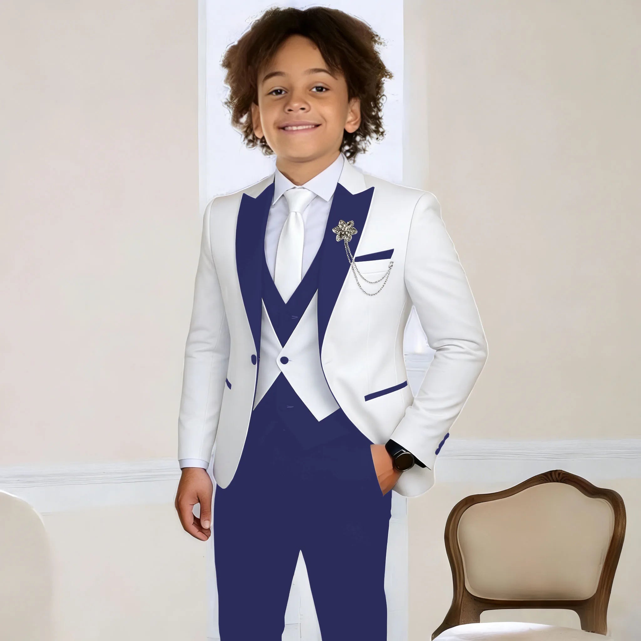 New Suit for Boys Kids Fashion formal Wedding Tuxedos 3-Piece Set
