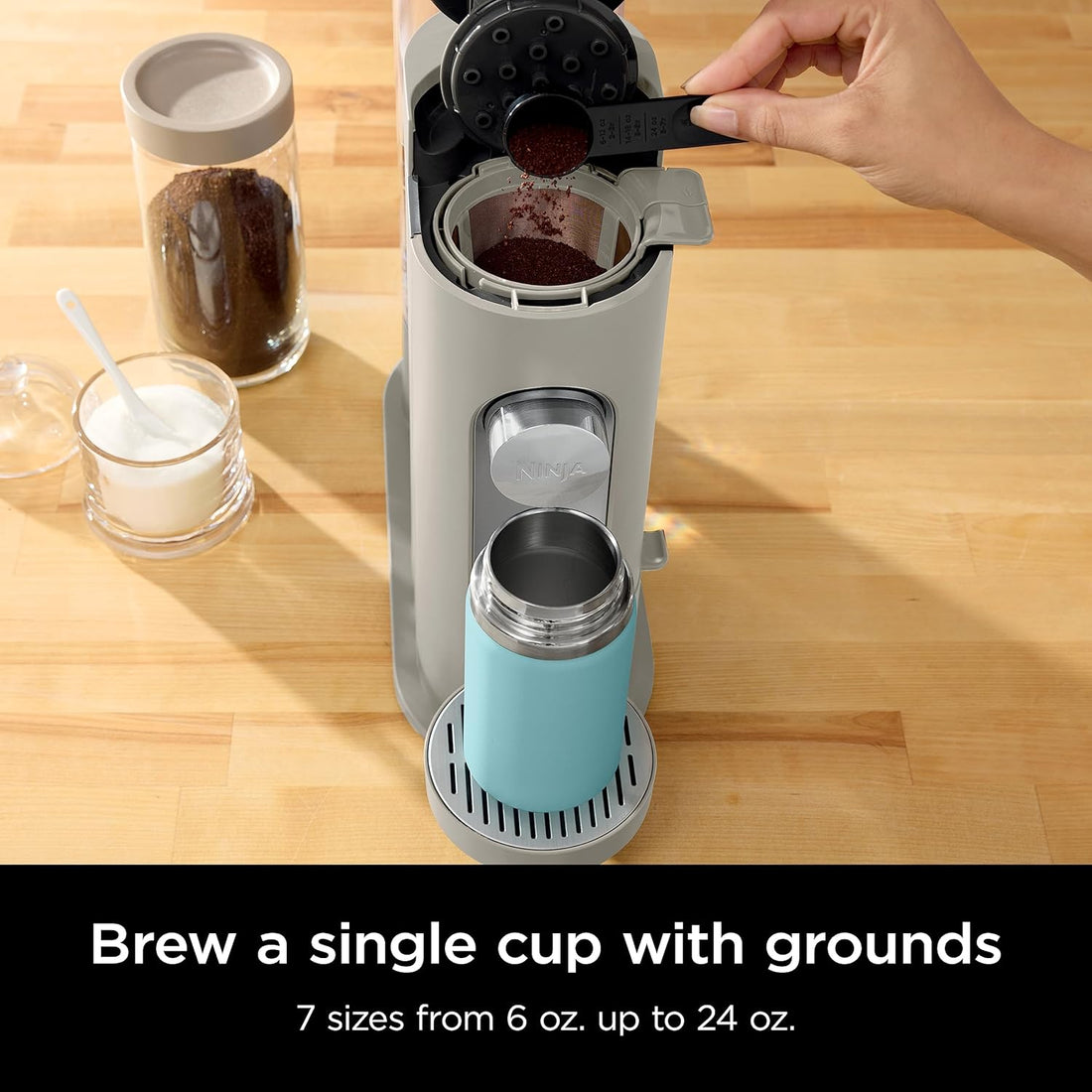 Smart Travel Home Single-Serve Coffee Maker – K-Cup Pod Compatible with Grounds Brewing, Iced Coffee