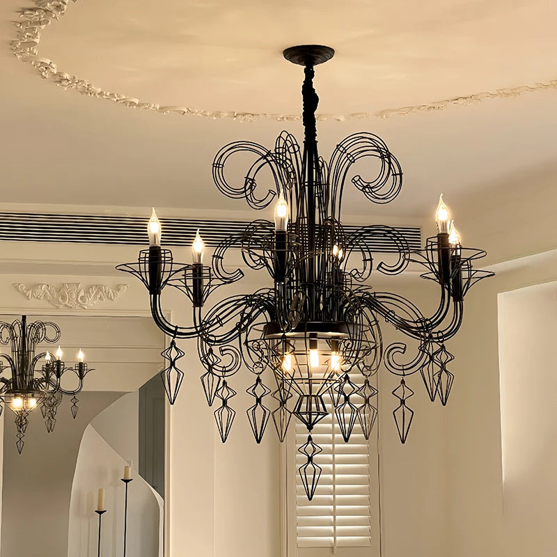 Nordic Luxury Candlestick LED Chandelier – Artistic Pendant Lamp