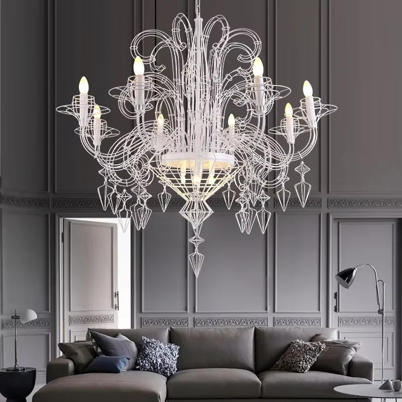 Nordic Luxury Candlestick LED Chandelier – Artistic Pendant Lamp