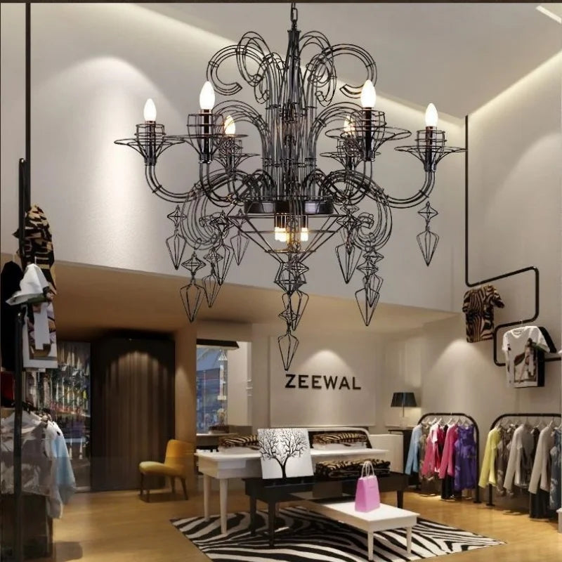 Nordic Luxury Candlestick LED Chandelier – Artistic Pendant Lamp