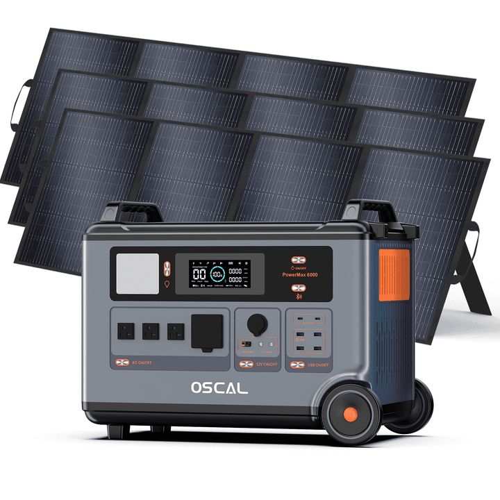 Premium Powermax 6000 Solar Generator with 3/400 Solar Panels 