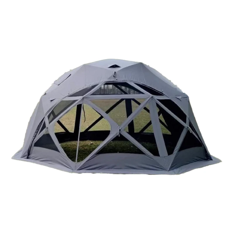 Geodesic dome tent on a white background