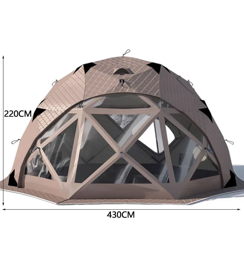 Modern Octagonal Winter Tent with Ice Fishing - Extra Large Insulated Sauna Tent with Chimney /Stove Hole