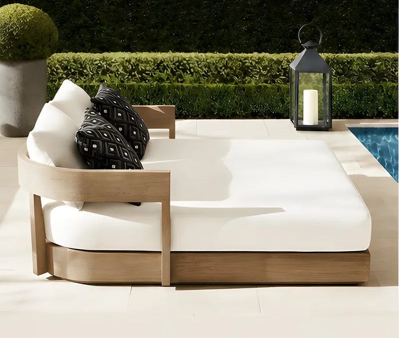 Luxury Teak Outdoor Sun Lounger | Premium Poolside & Beach Lounge Chair