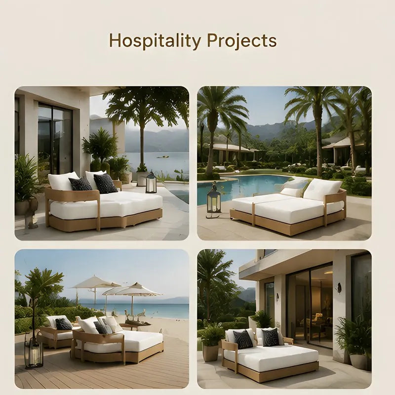 Luxury Teak Outdoor Sun Lounger | Premium Poolside & Beach Lounge Chair