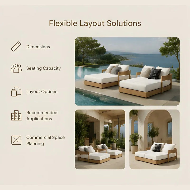 Luxury Teak Outdoor Sun Lounger | Premium Poolside & Beach Lounge Chair