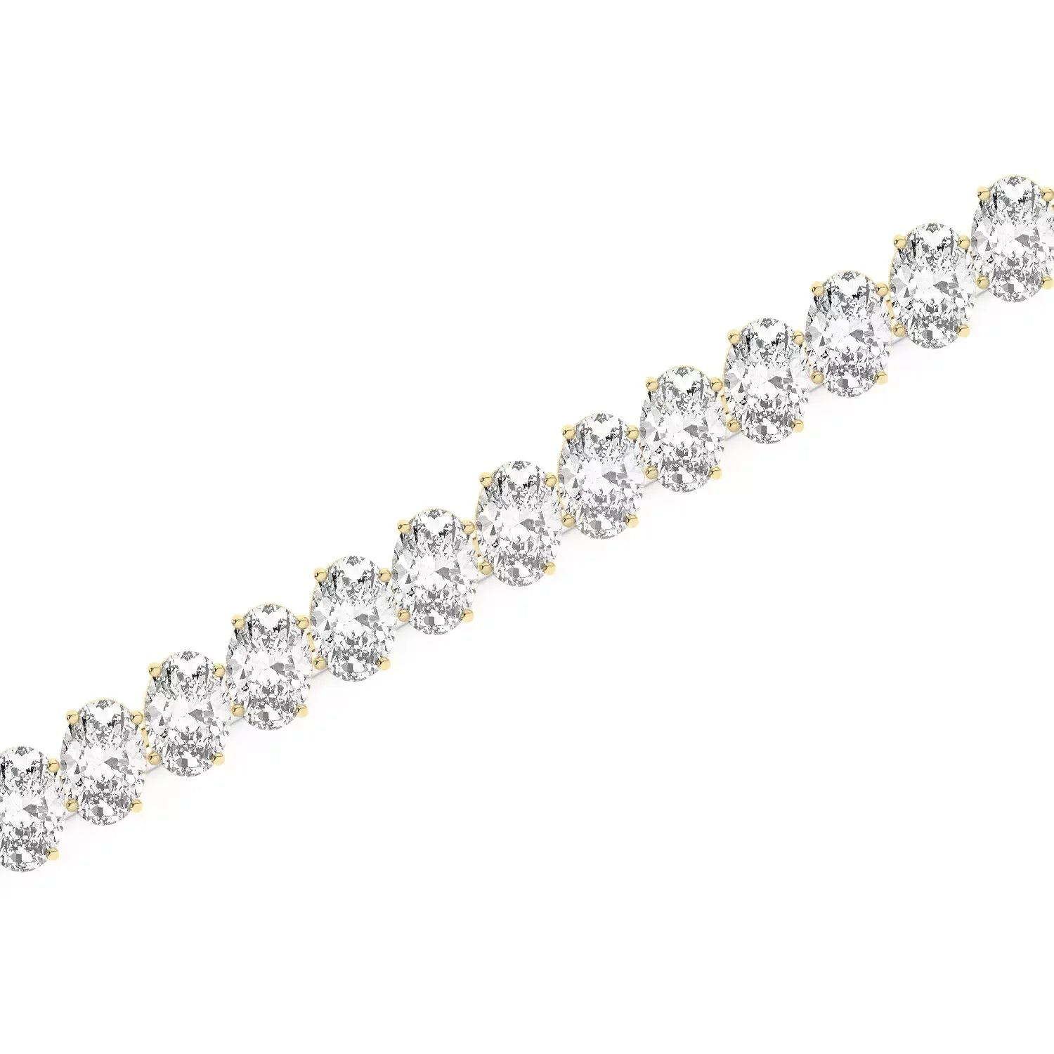 Modern Oval Cut Lab Grown Diamond Tennis Bracelet in 14K Yellow Gold
