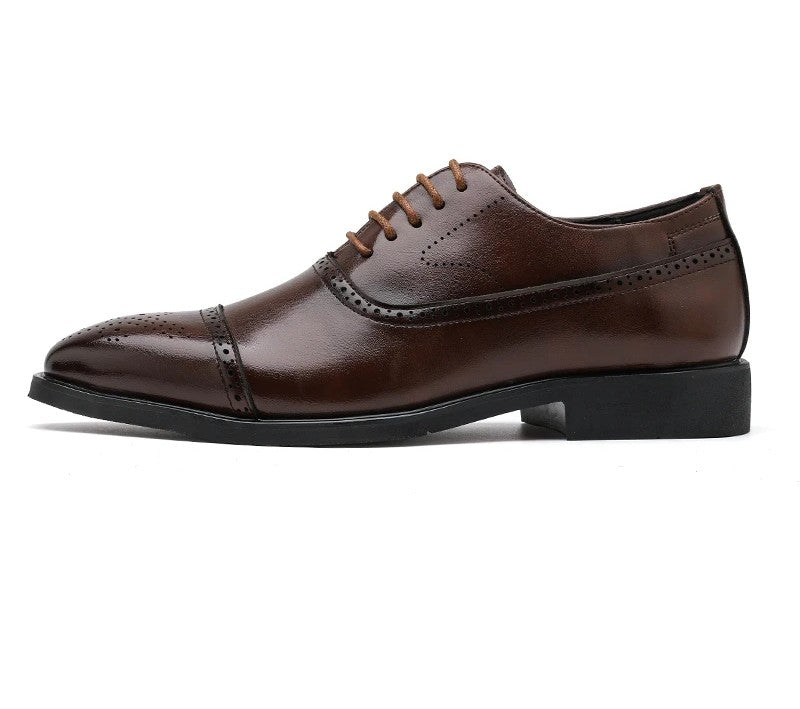 Modern Men’s Formal Red Sole Brogue Dress Shoes - Leather Business Shoes