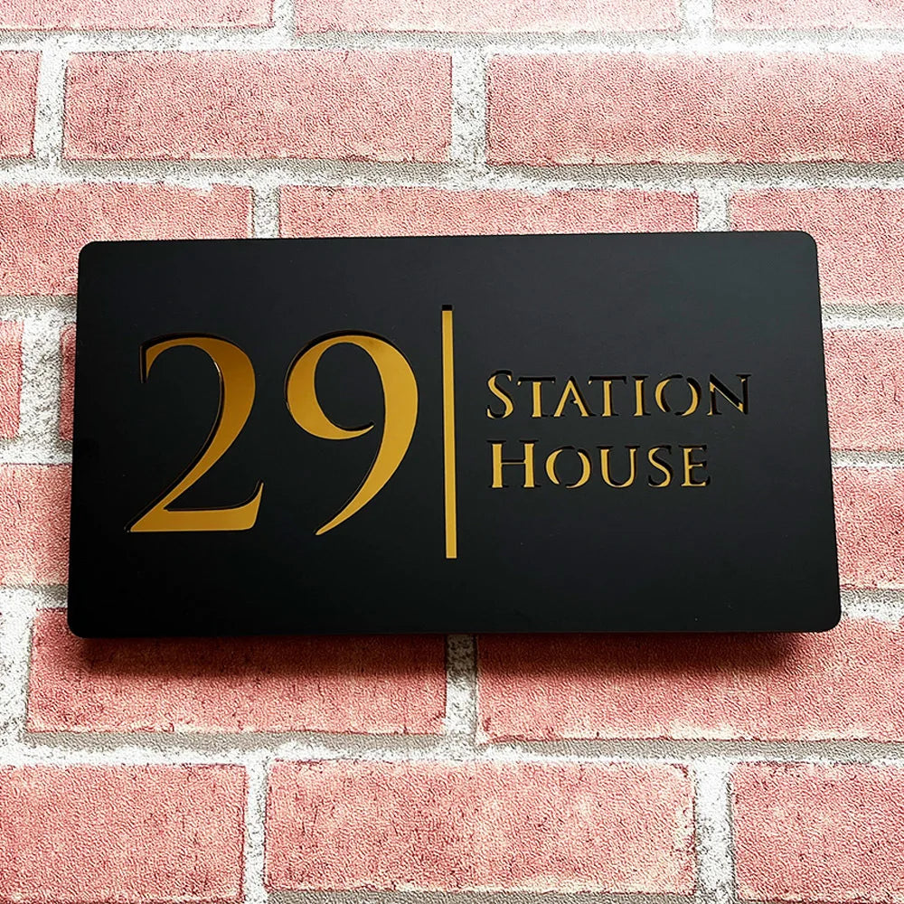 Personalised Laser Cut 28Cm Acrylic Modern 3D Floating House Number Sign