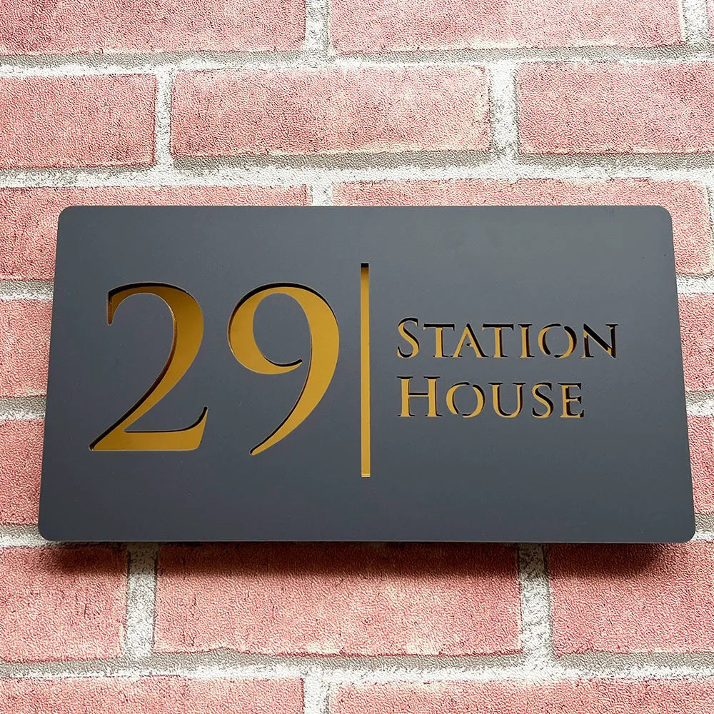 Personalised Laser Cut 28Cm Acrylic Modern 3D Floating House Number Sign