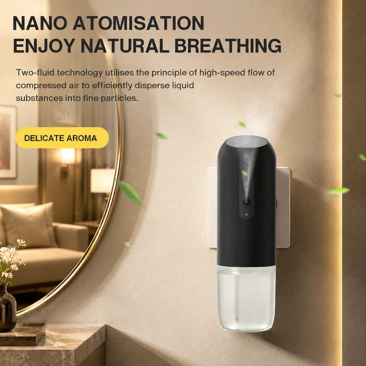 Smart Plug-In Essential Oil Aroma Diffuser, 150ml Wall-Mounted Scent Machine with Bluetooth APP Control