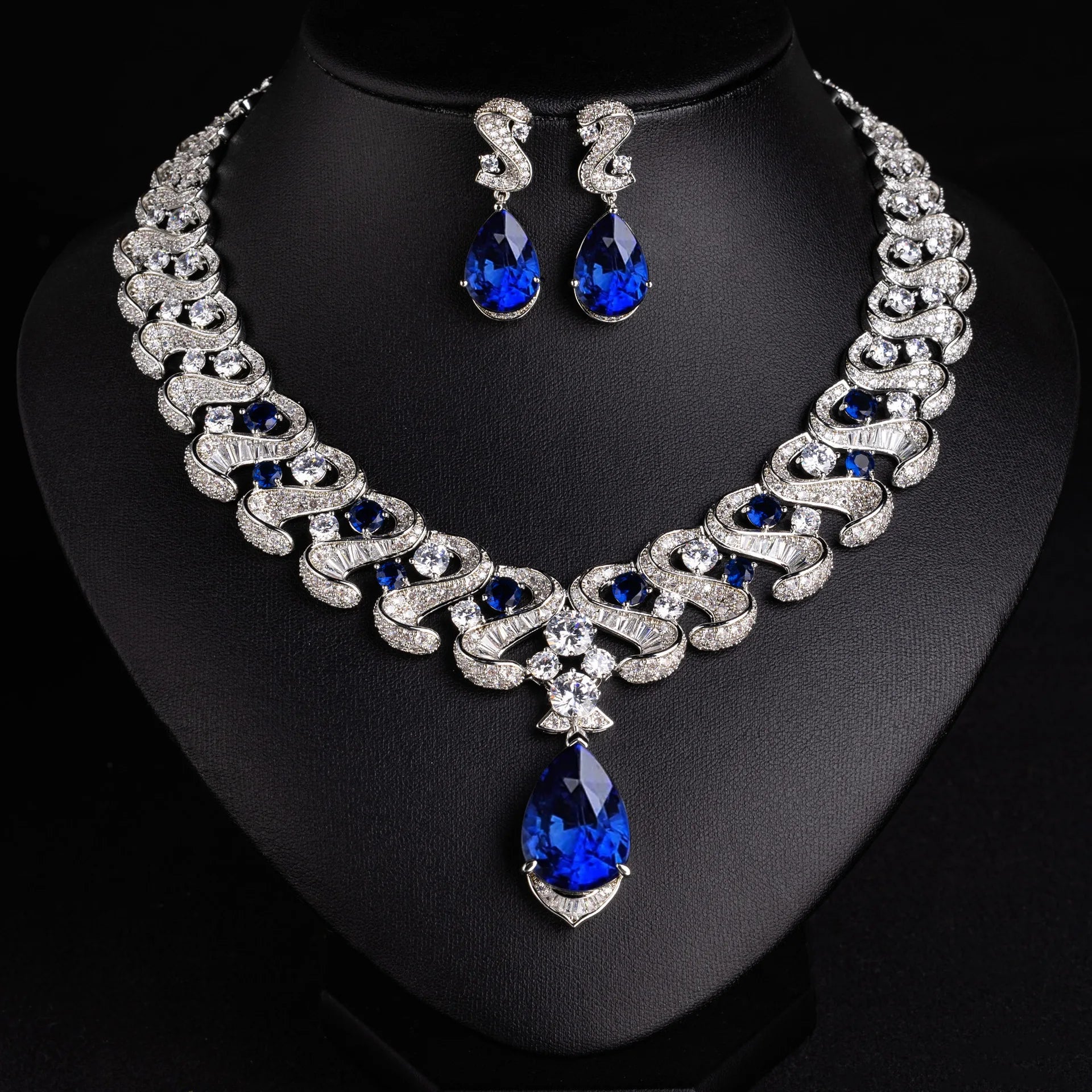 Luxury Women's Wedding Necklace and Earring Set – American Style Jewelry
