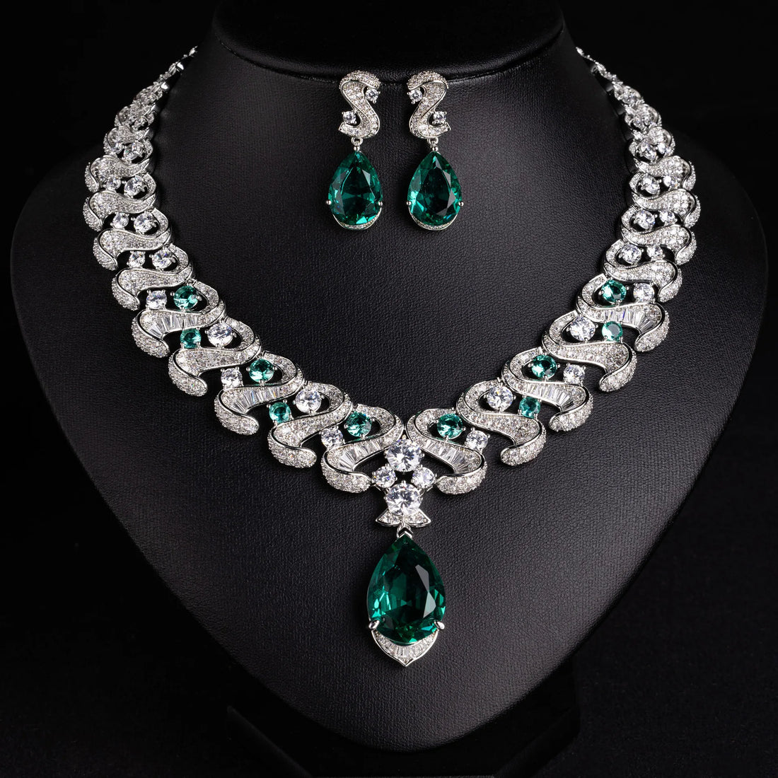 Luxury Women's Wedding Necklace and Earring Set – American Style Jewelry
