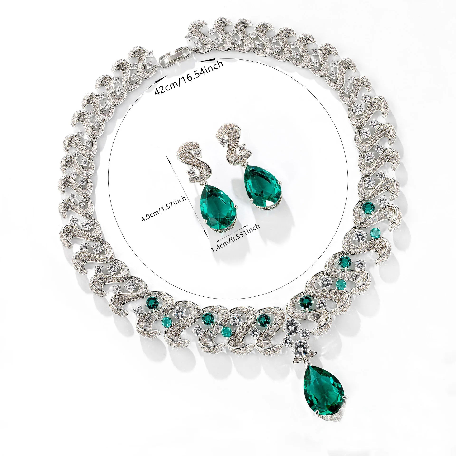 Luxury Women's Wedding Necklace and Earring Set – American Style Jewelry
