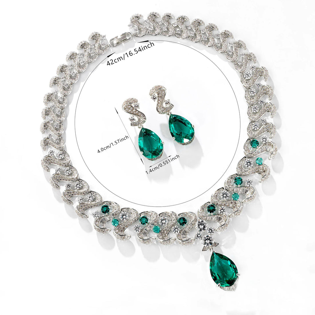 Luxury Women's Wedding Necklace and Earring Set – American Style Jewelry