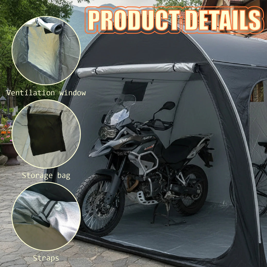 Portable Bike Storage Tent for 2 Bikes – Outdoor Foldable Bicycle Garage