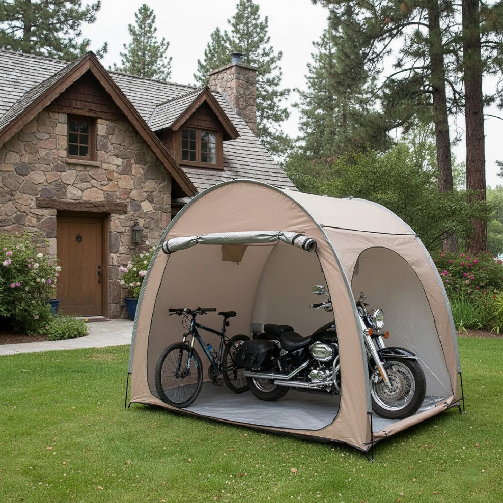Portable Bike Storage Tent for 2 Bikes – Outdoor Foldable Bicycle Garage