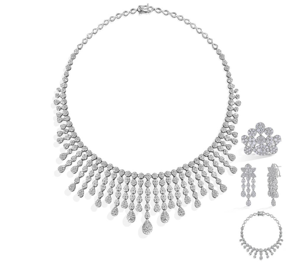 Luxury Moissanite Women Jewelry Set in Sterling Silver