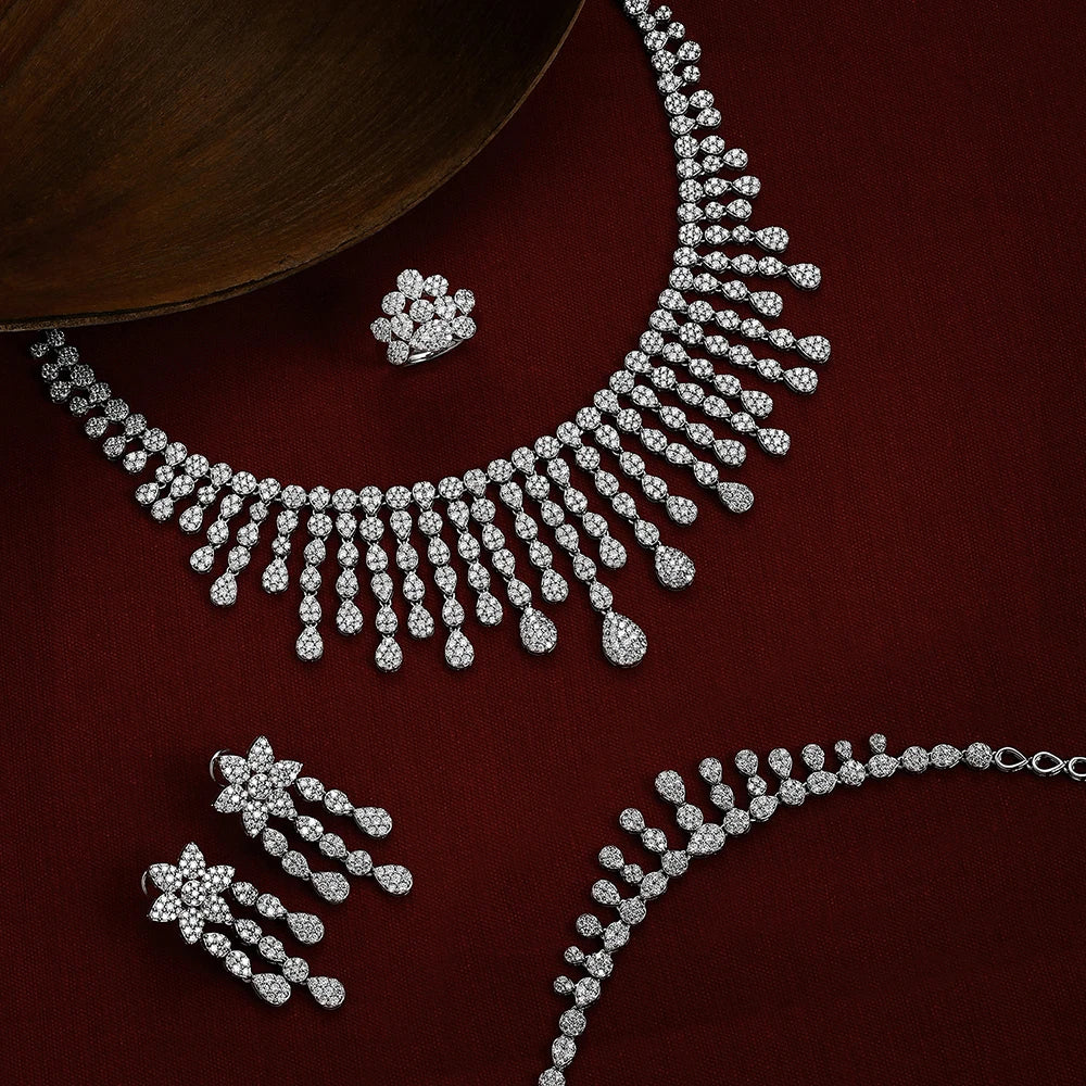 Luxury Moissanite Women Jewelry Set in Sterling Silver