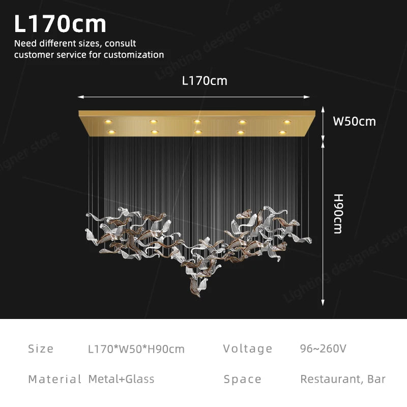 Luxury Glass Pendant Chandelier – Modern Dining & Lamp; Kitchen Island Lighting