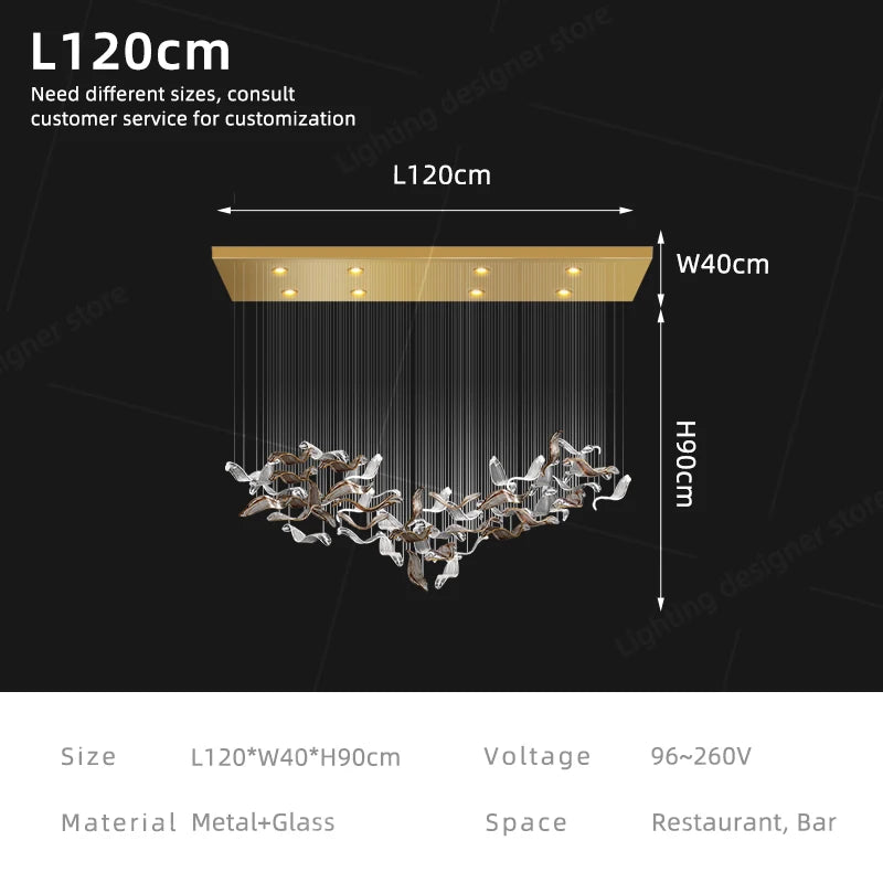 Luxury Glass Pendant Chandelier – Modern Dining & Lamp; Kitchen Island Lighting