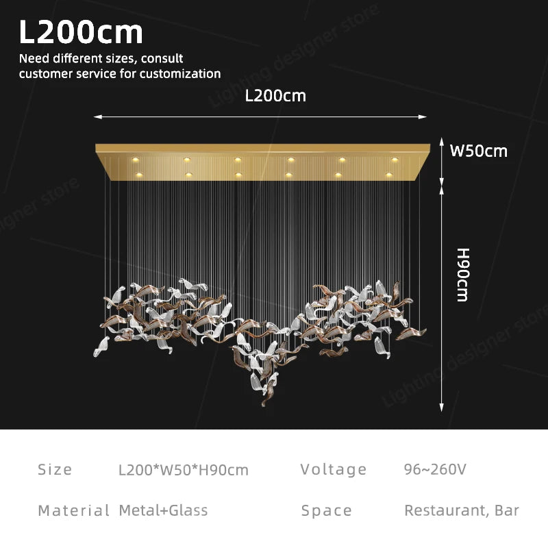 Luxury Glass Pendant Chandelier – Modern Dining & Lamp; Kitchen Island Lighting