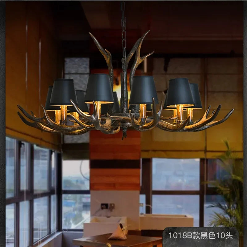 New Retro Antler Chandelier – Rustic Luxury Pendant Light for Dining Room, Living Room & Kitchen