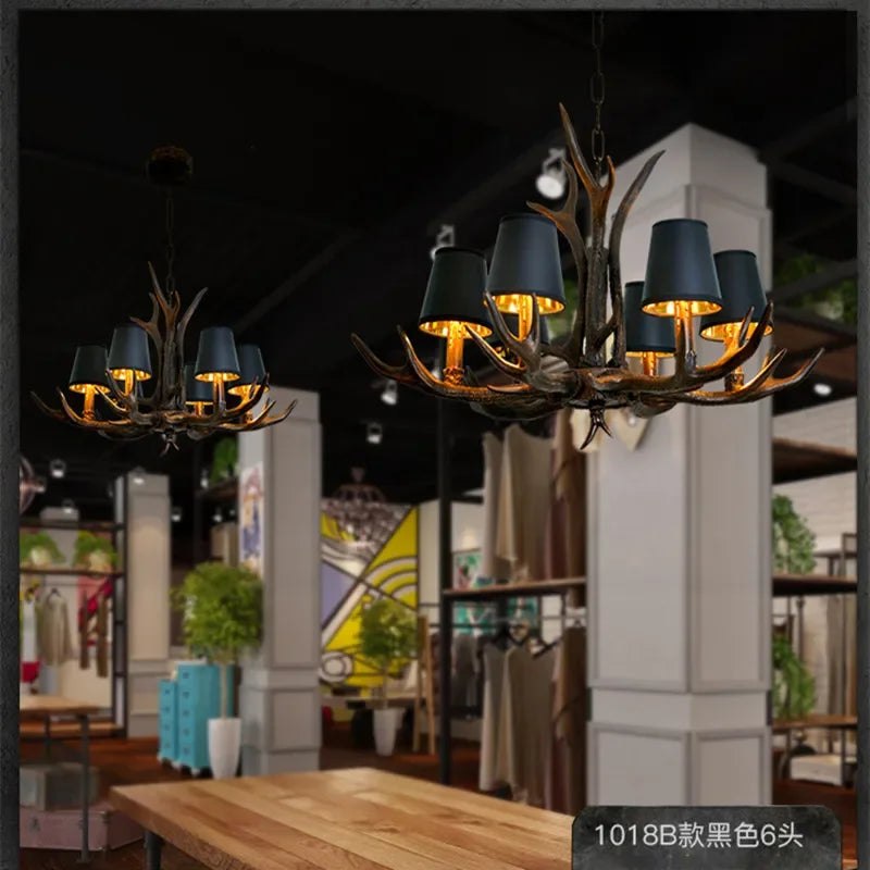 New Retro Antler Chandelier – Rustic Luxury Pendant Light for Dining Room, Living Room & Kitchen