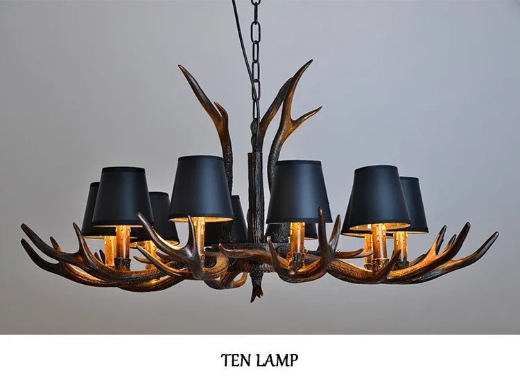 New Retro Antler Chandelier – Rustic Luxury Pendant Light for Dining Room, Living Room & Kitchen