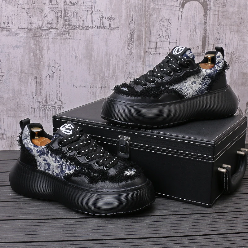 Men’s Retro Canvas Sneakers – Thick Sole Breathable Casual Walking Shoes