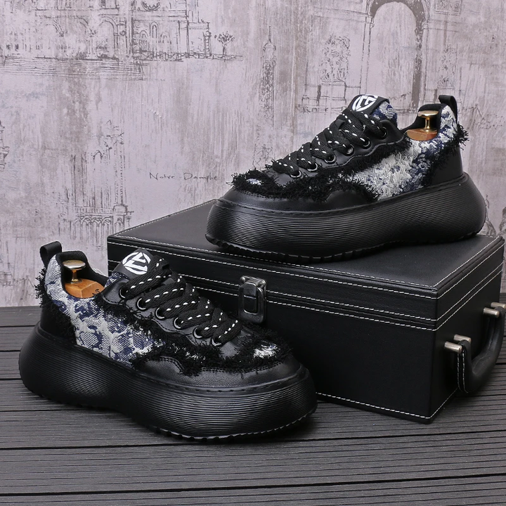 Men’s Retro Canvas Sneakers – Thick Sole Breathable Casual Walking Shoes